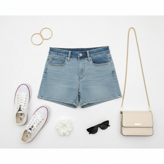 Judy Blue Full Size Color Block Denim Shorts