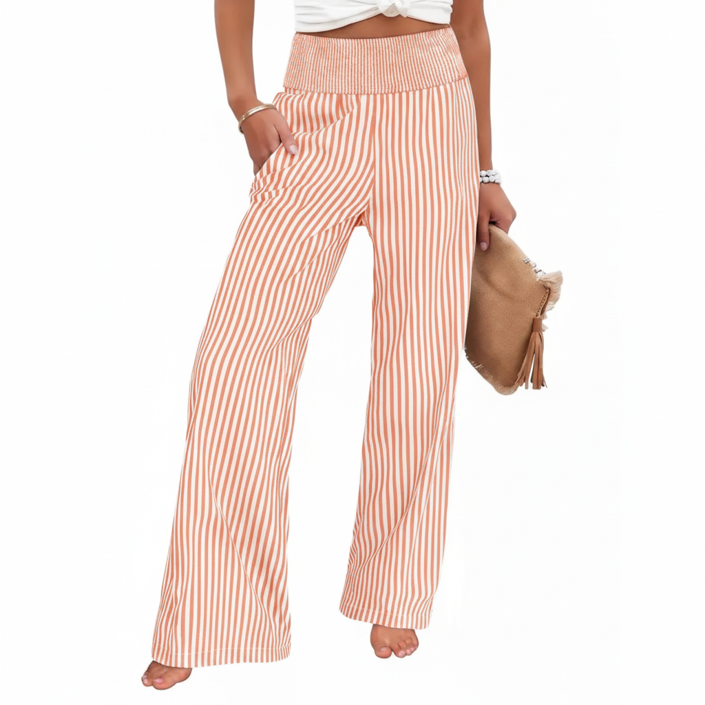 Striped Wide-Leg Pants
