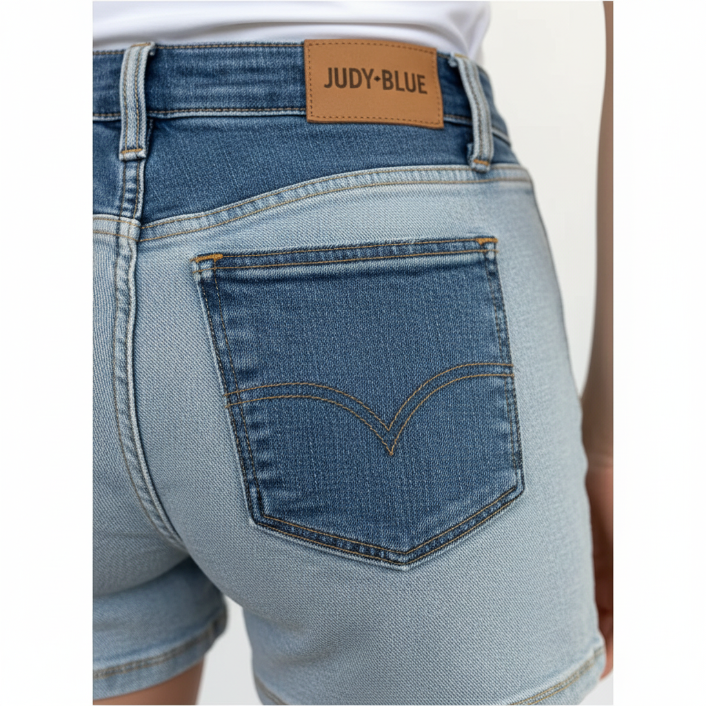 Judy Blue Full Size Color Block Denim Shorts