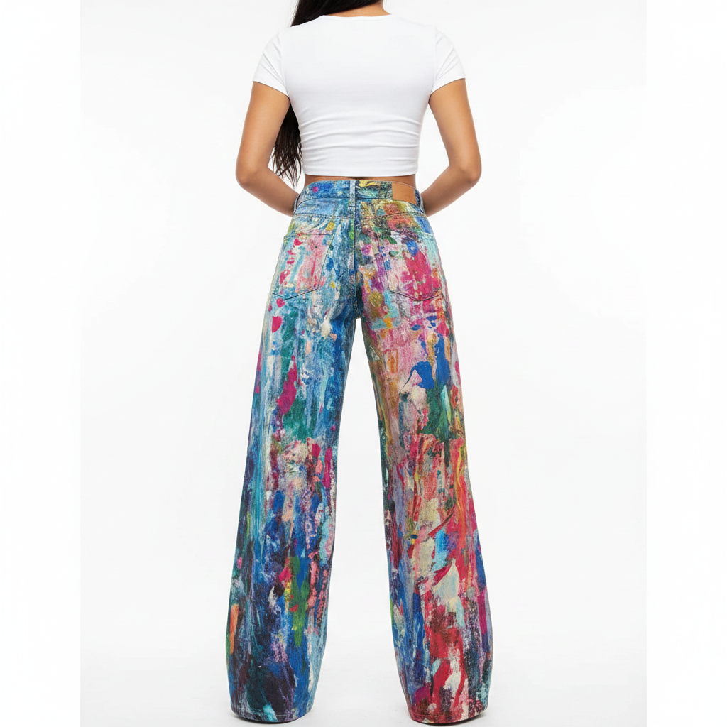 Painted Wide Leg Pants