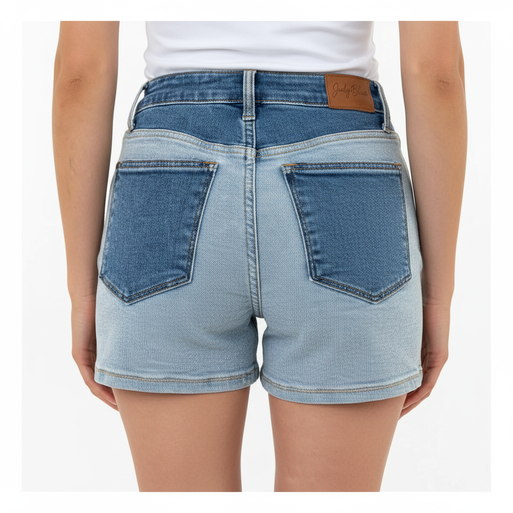 Judy Blue Full Size Color Block Denim Shorts