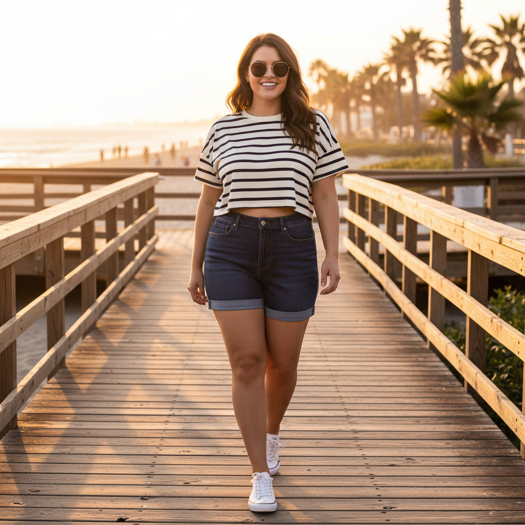 Judy Blue Full Size High Waist Tummy Control Denim Shorts Plus Size
