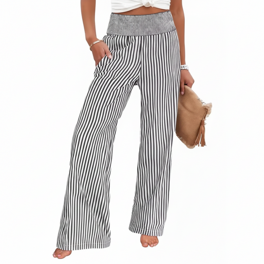Striped Wide-Leg Pants