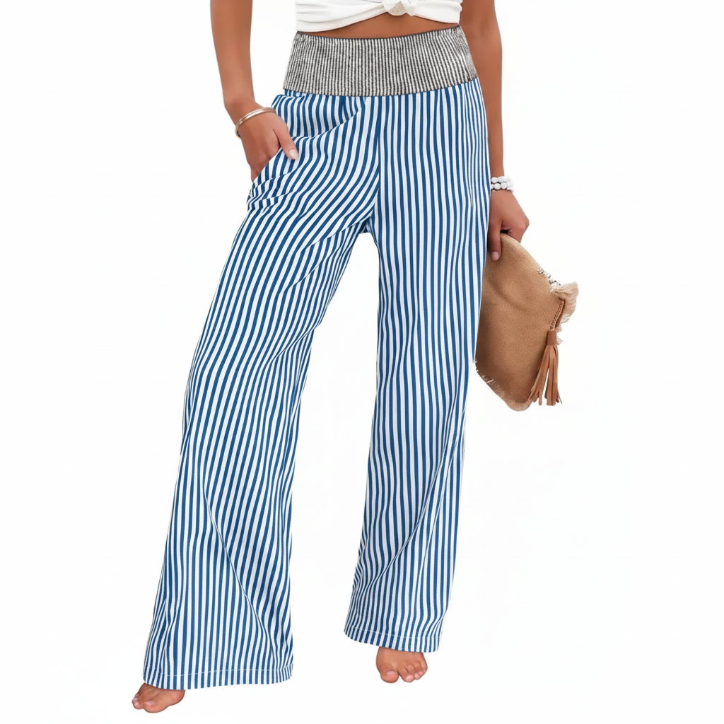 Striped Wide-Leg Pants