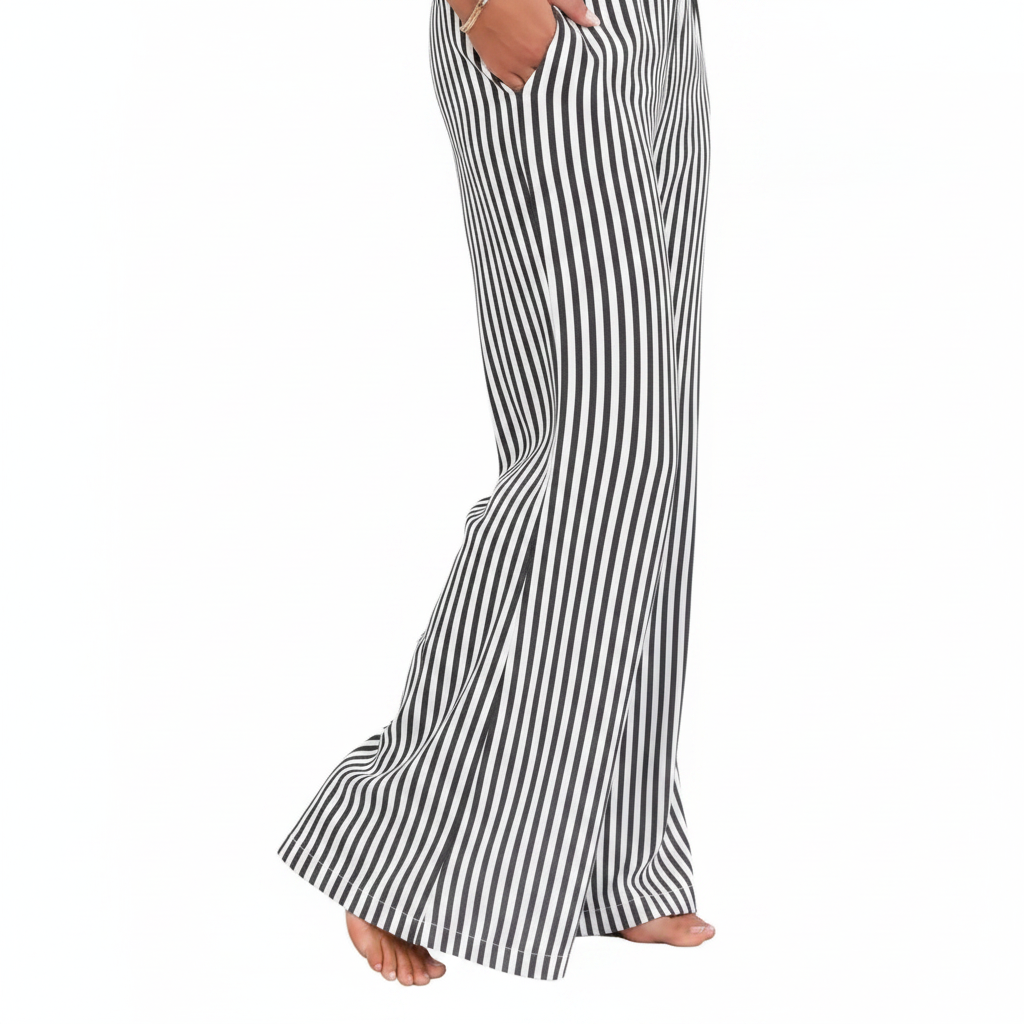 Striped Wide-Leg Pants