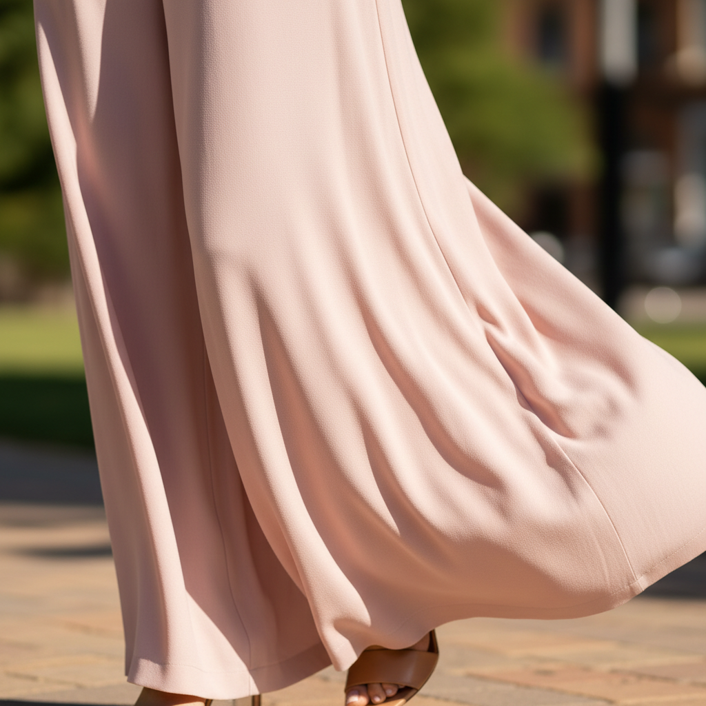 Wide leg pants hem detail