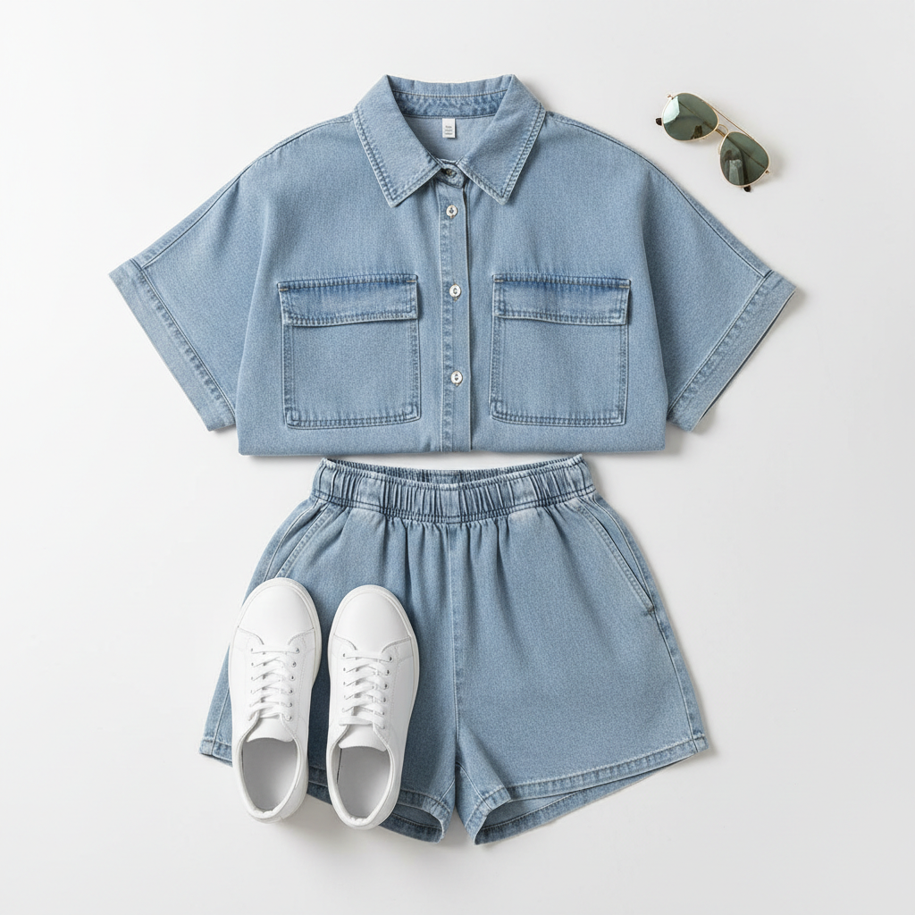 Light blue flat lay - accessories