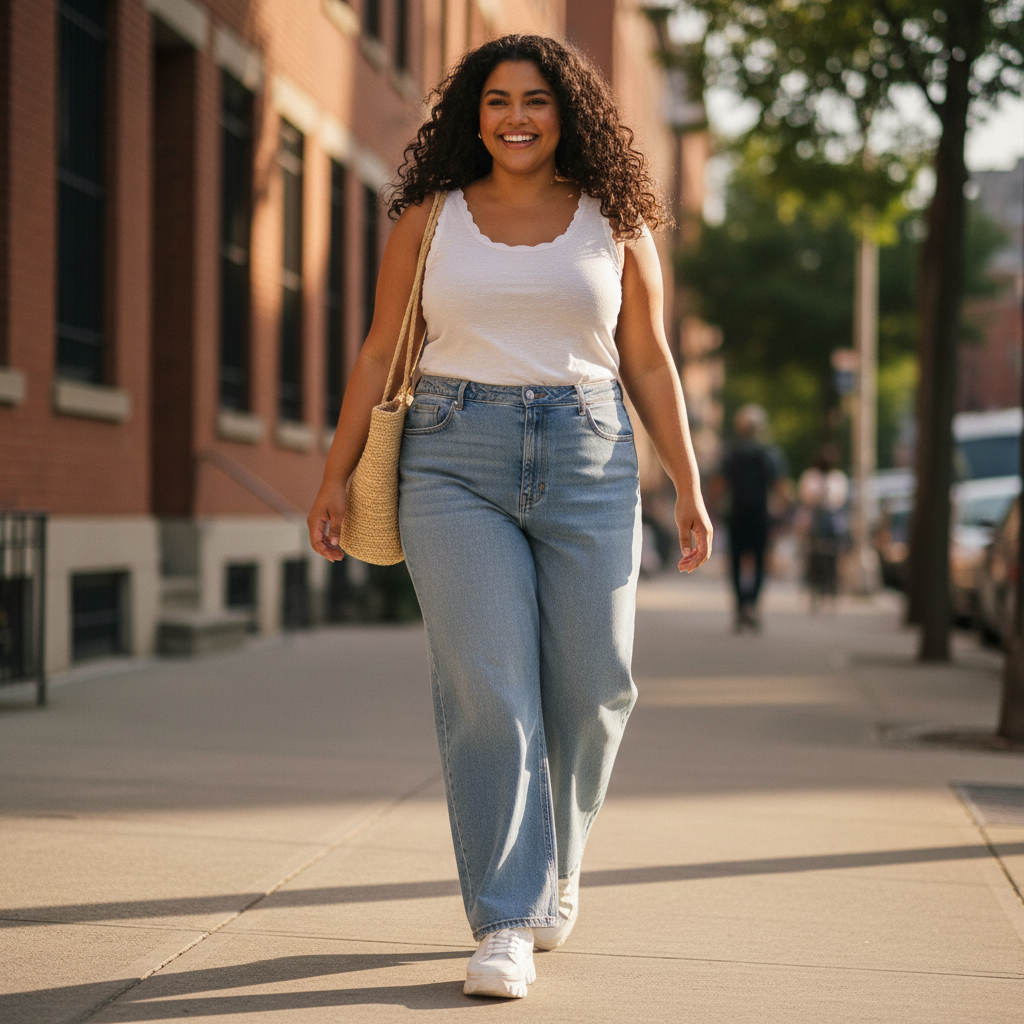 White Scalloped Hem Tank - City Street