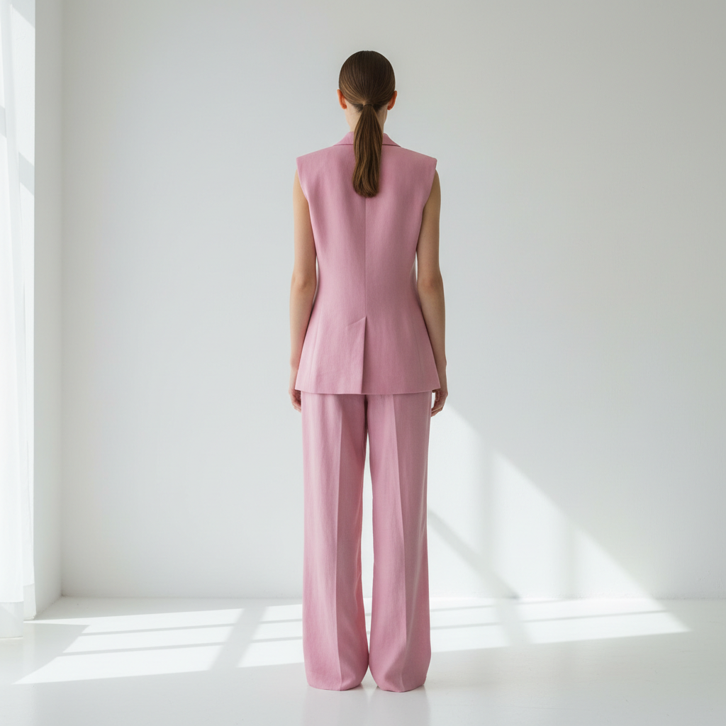Back view - white wall