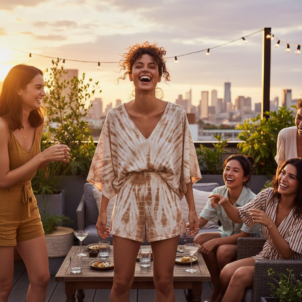 Rooftop gathering - candid