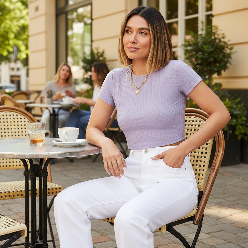 Basic Bae Full Size Ribbed Round Neck Short Sleeve T-Shirt