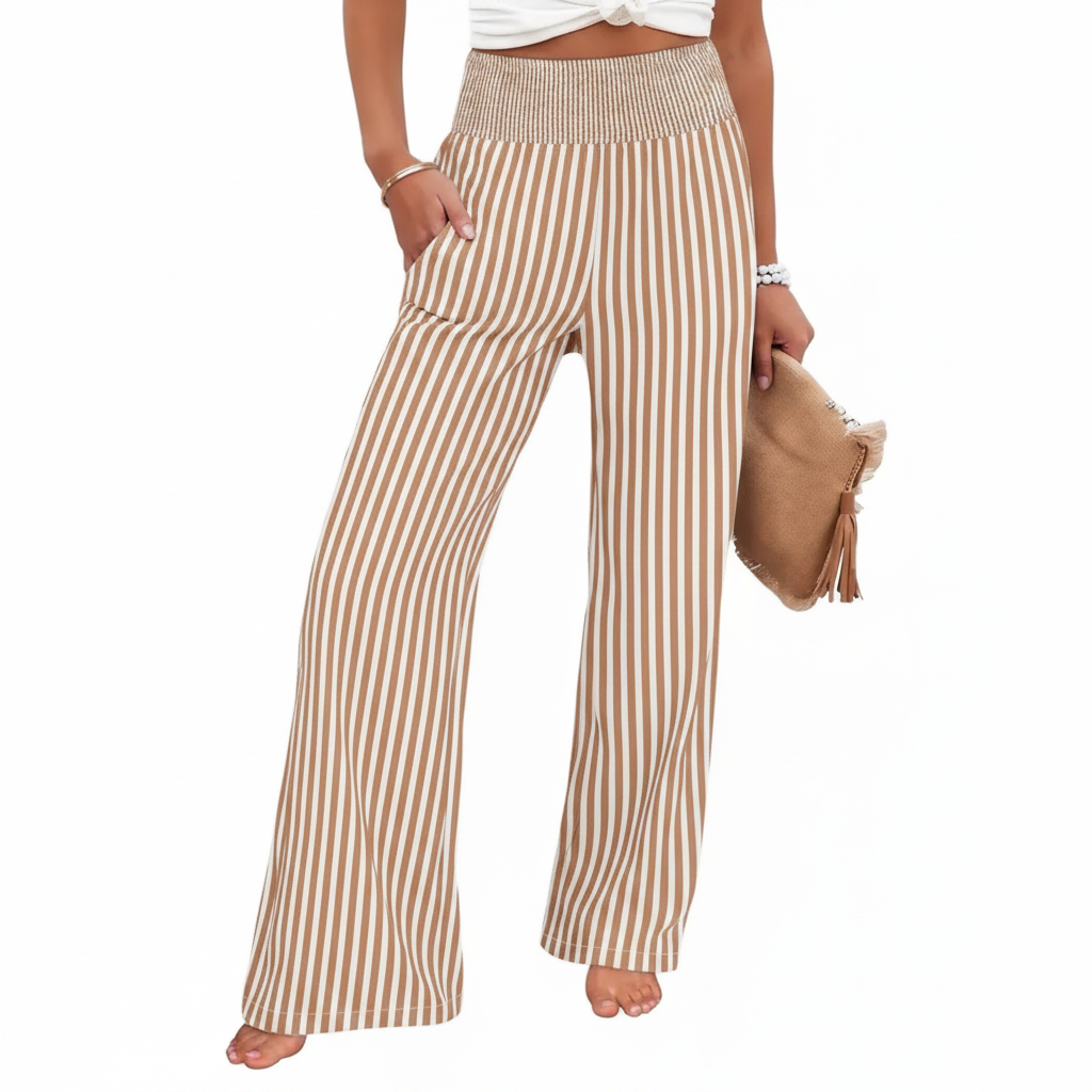 Striped Wide-Leg Pants
