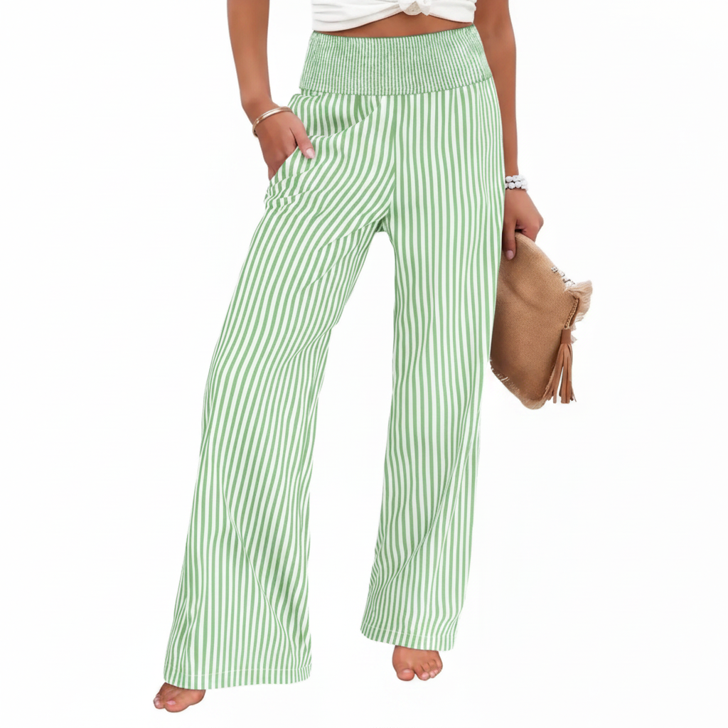 Striped Wide-Leg Pants