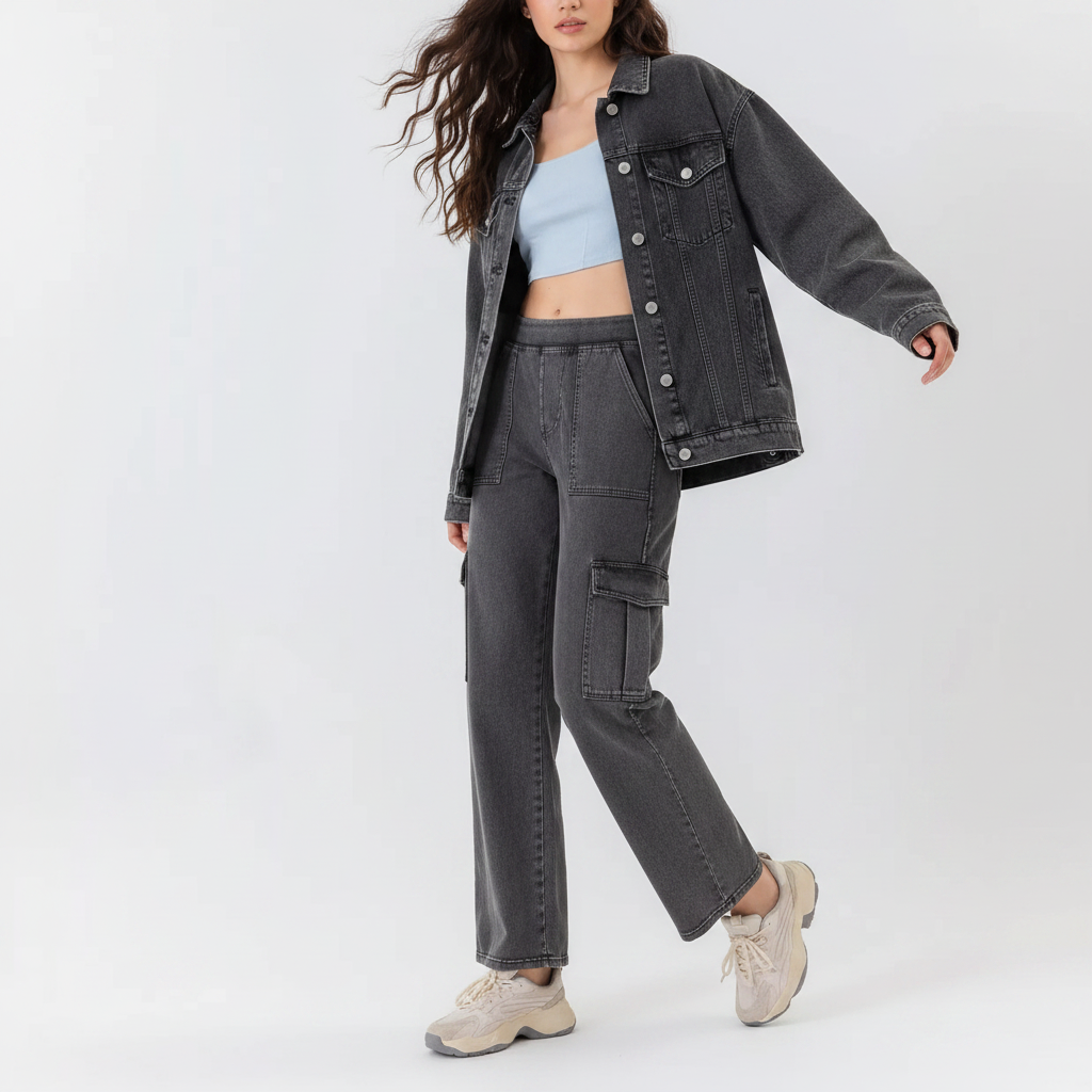 Buttoned Pocketed Long Jeans