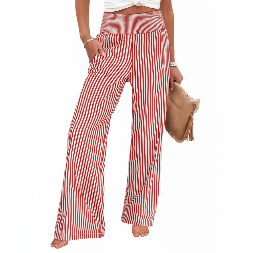 Striped Wide-Leg Pants