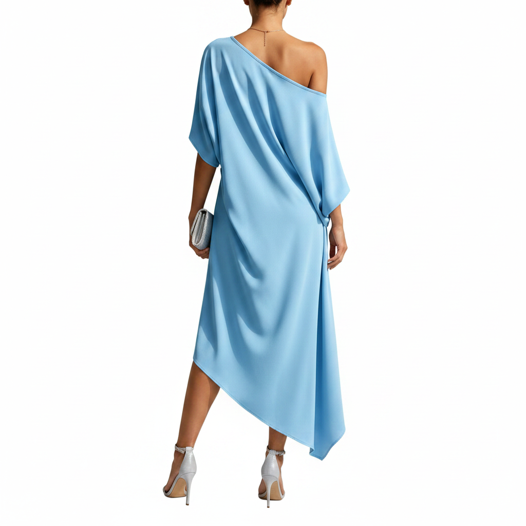 Full Size Asymmetrical One-Shoulder Drape Dress Plus Size