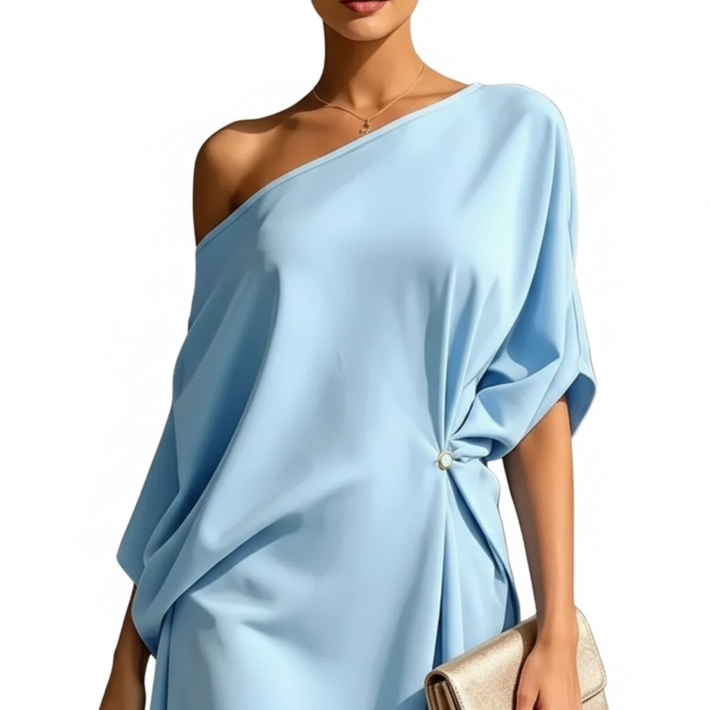 Full Size Asymmetrical One-Shoulder Drape Dress Plus Size