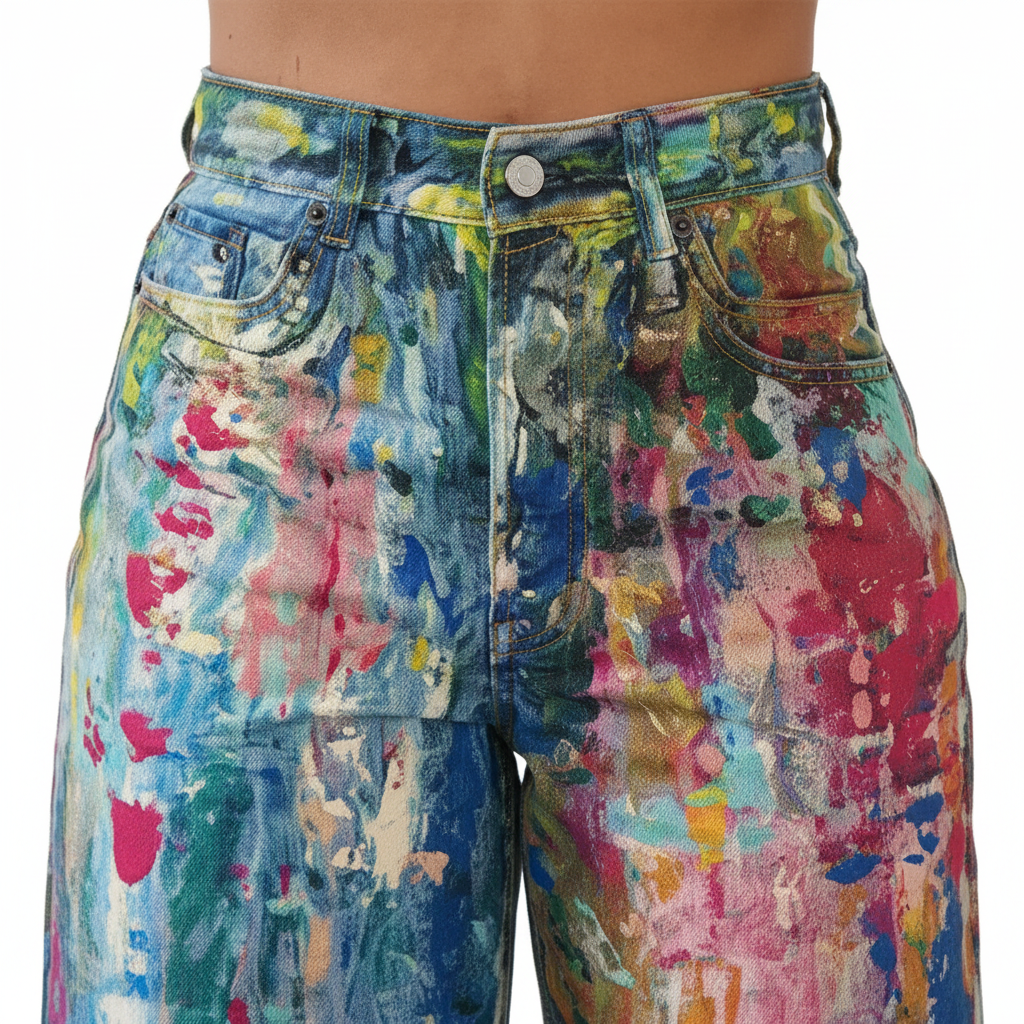 Painted Wide Leg Pants