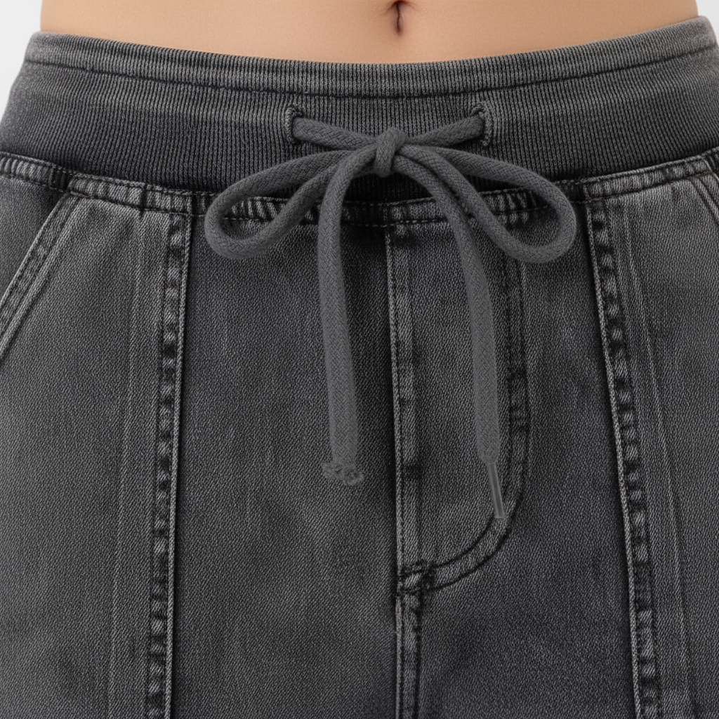 Buttoned Pocketed Long Jeans