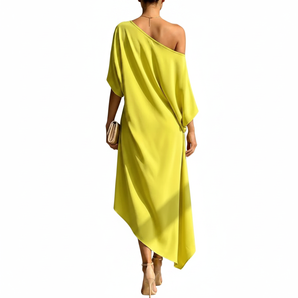 Full Size Asymmetrical One-Shoulder Drape Dress Plus Size